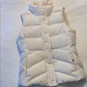 J. Crew White puffer vest with fleece lining